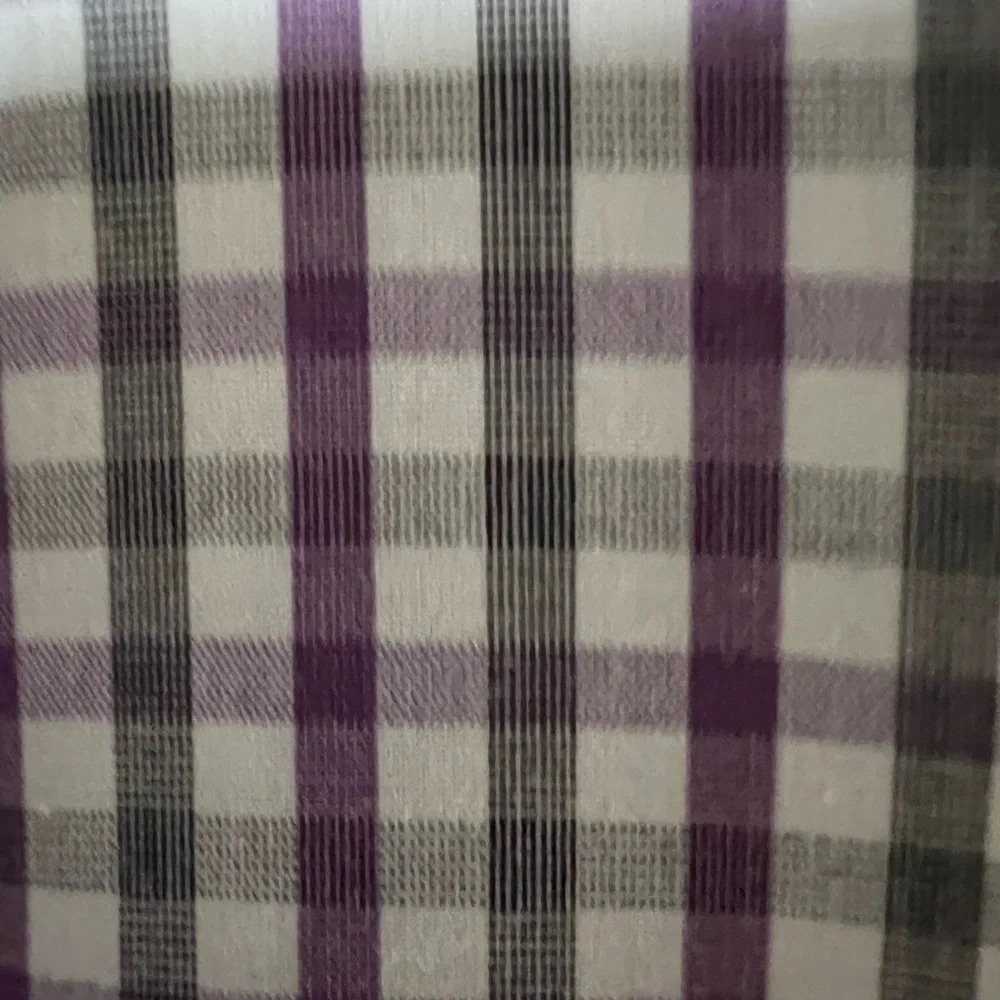 BANANA REPUBLIC PURPLE/LIGHT BLACK/WHITE CHECKED SHIRT